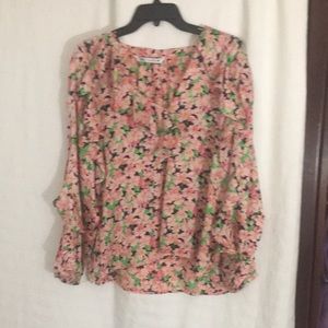 Zara pink floral blouse sz large